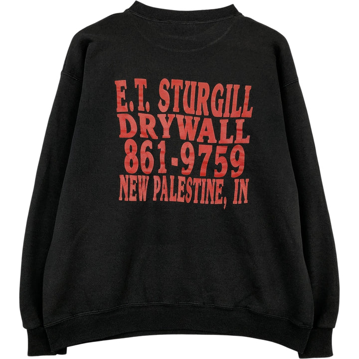 Vintage 90'S Lee Heavyweight Sweatshirt with Back Print, Made in USA, Men's Size L unclear black type Vintage Second Hand
