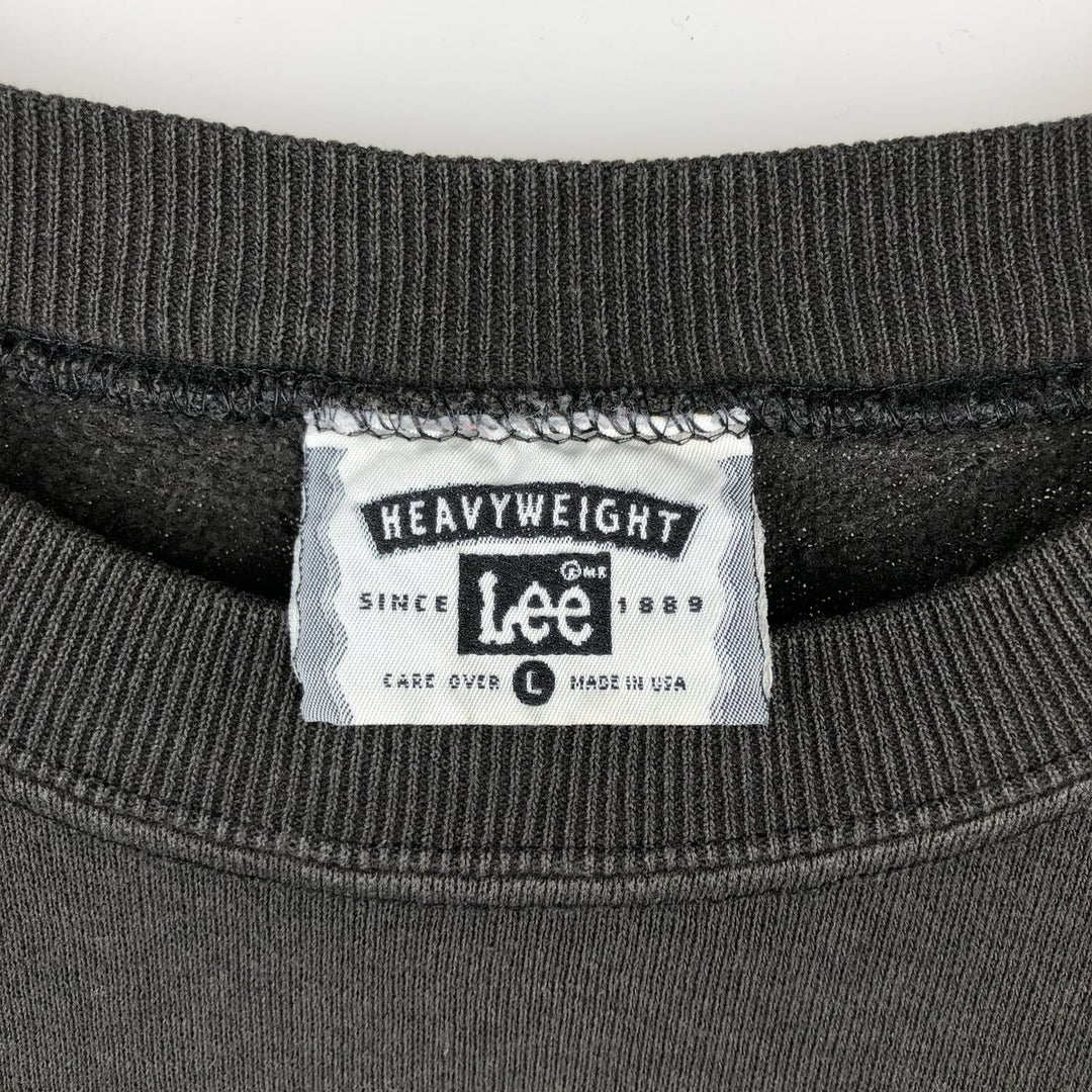 Vintage 90'S Lee Heavyweight Sweatshirt with Back Print, Made in USA, Men's Size L unclear black type Vintage Second Hand