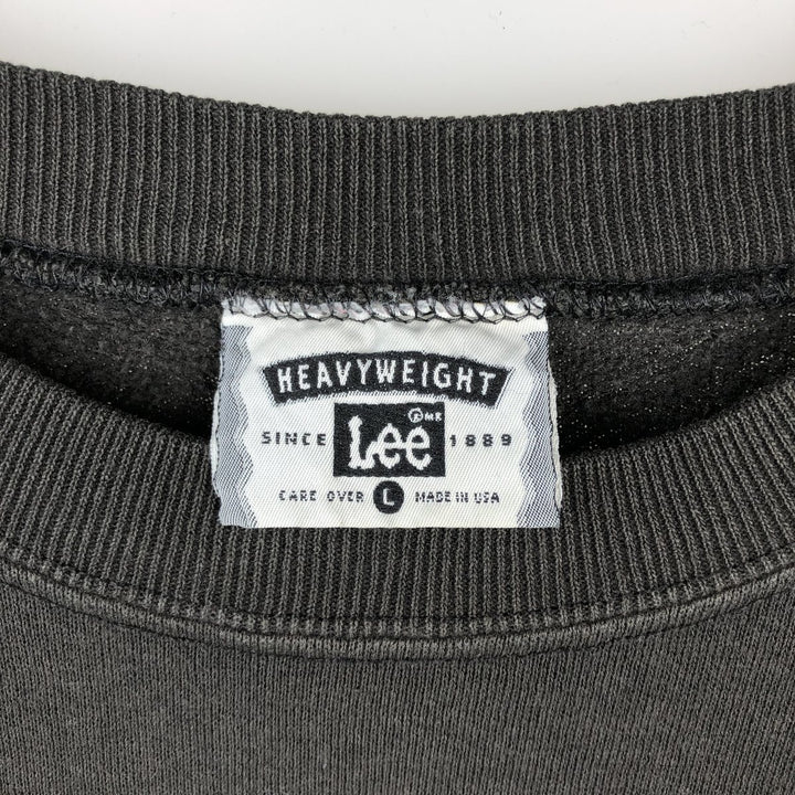 Vintage 90'S Lee Heavyweight Sweatshirt with Back Print, Made in USA, Men's Size L unclear black type Vintage Second Hand