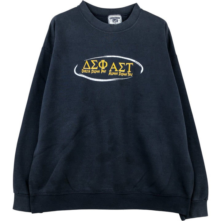 Vintage 90'S Lee Heavyweight Printed Sweatshirt, Made in USA, Men's Size XL cotton navy blue type Vintage Second Hand