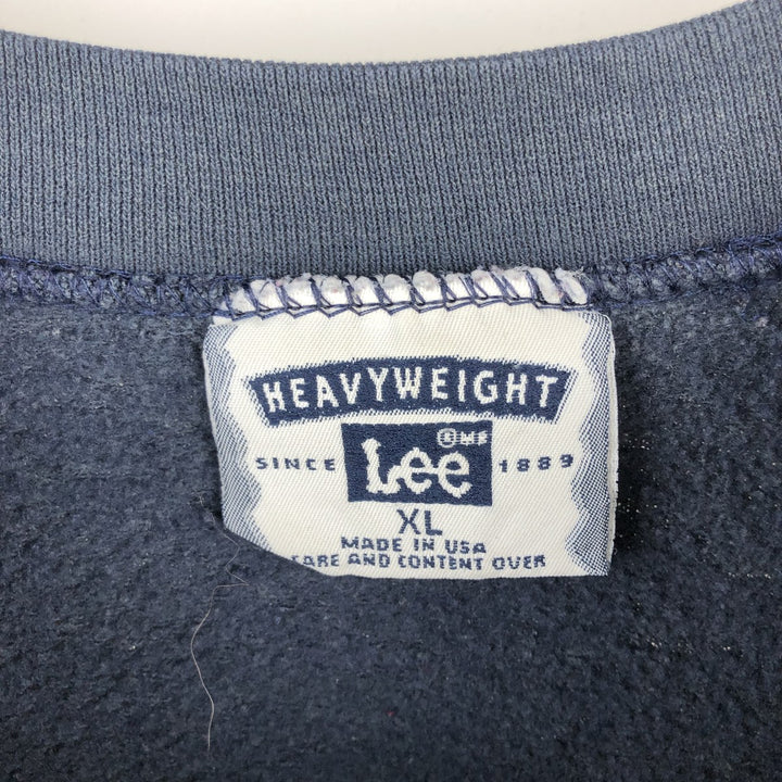 Vintage 90'S Lee Heavyweight Printed Sweatshirt, Made in USA, Men's Size XL cotton navy blue type Vintage Second Hand