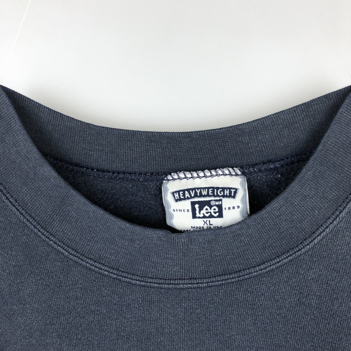 Vintage 90'S Lee Heavyweight Printed Sweatshirt, Made in USA, Men's Size XL cotton navy blue type Vintage Second Hand