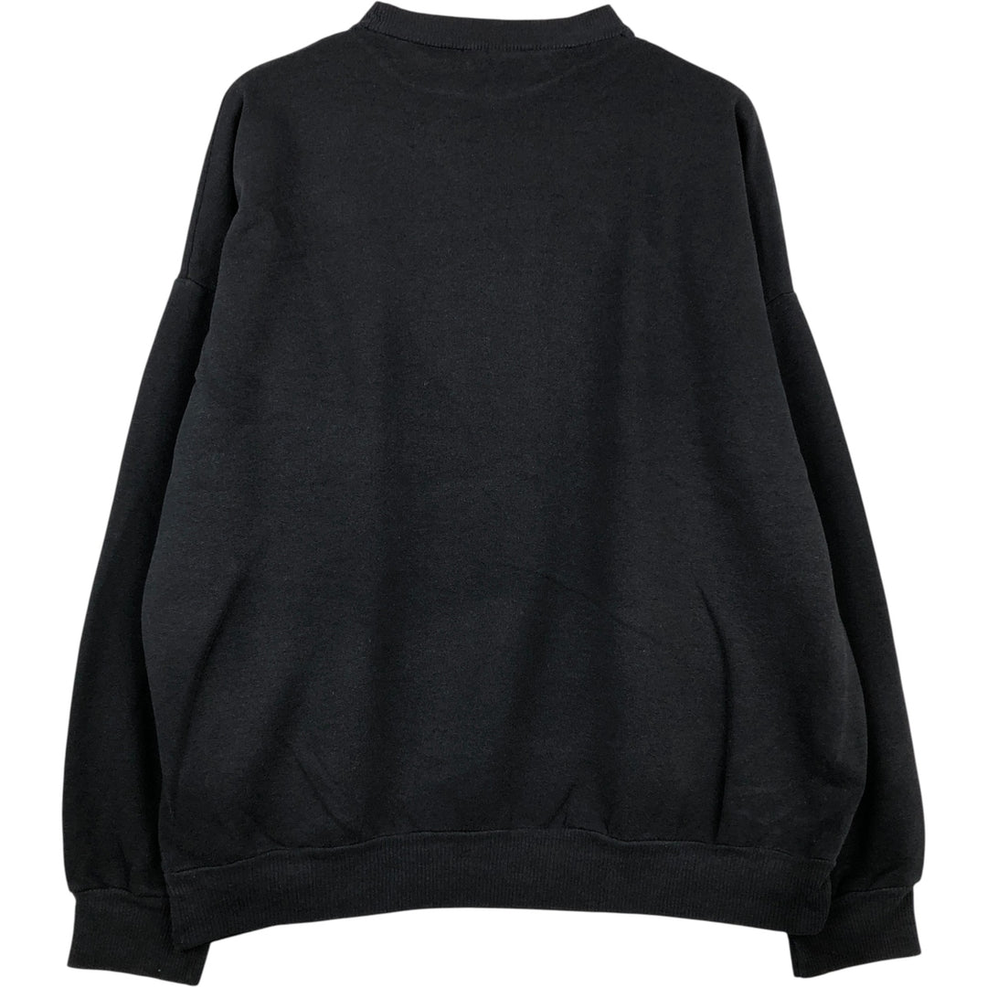 Wolf Pattern Print Sweatshirt, Men's XXL unclear black type Vintage Second Hand