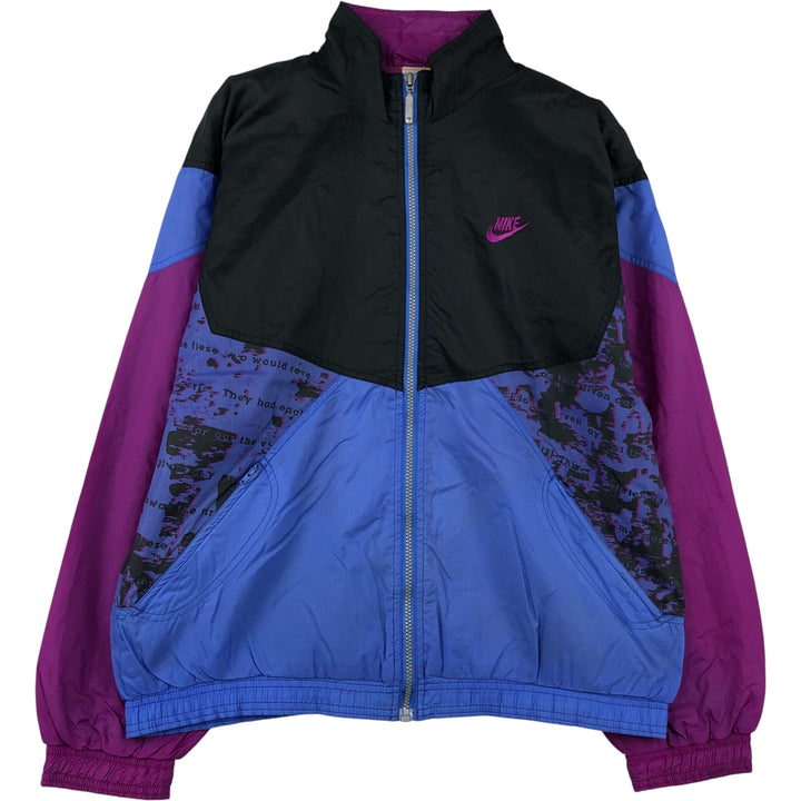 Vintage 90'S Nike silver tag all-over print ripstop nylon jacket, size S, men's Nylon black type Vintage Second Hand