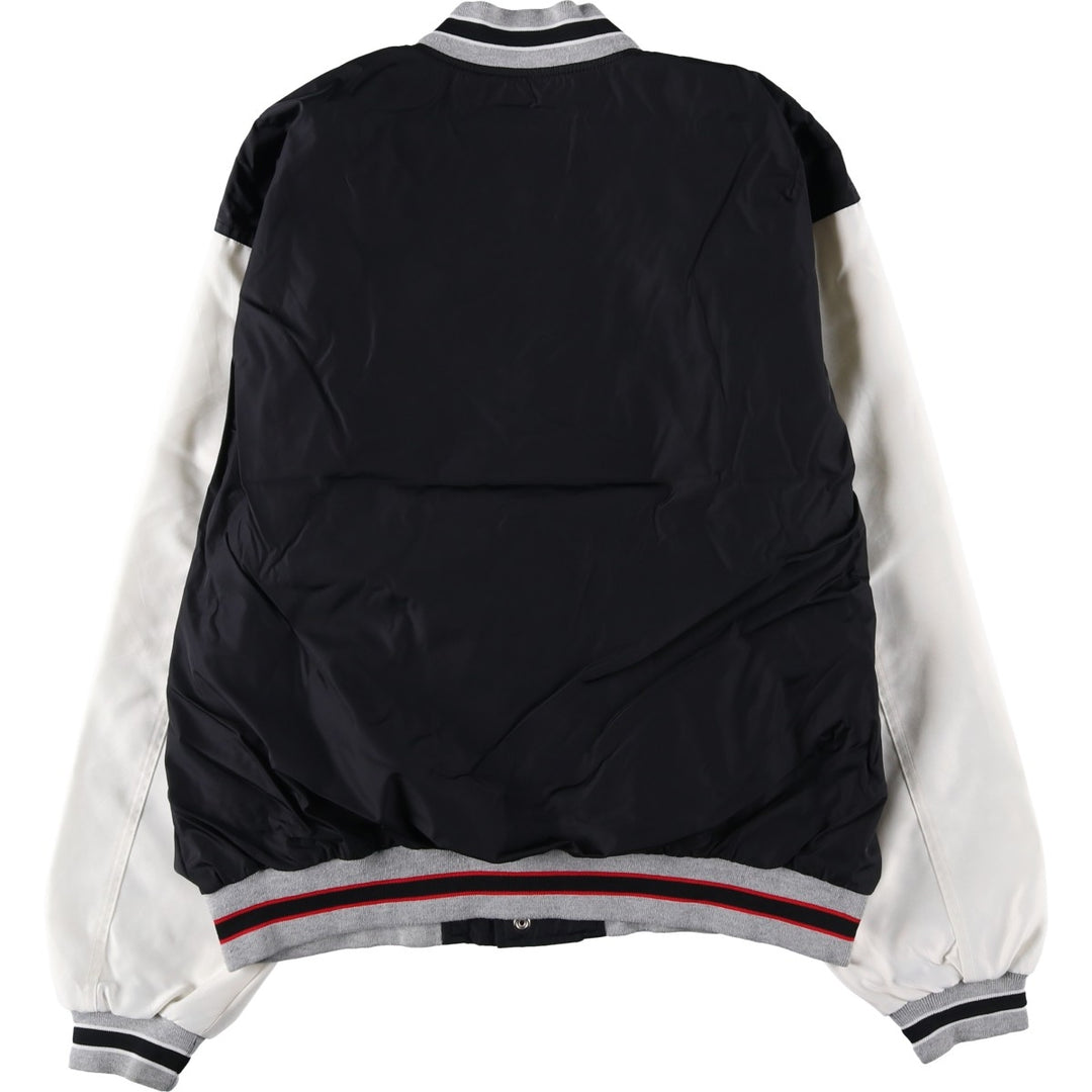 90'S Nike Nylon Varsity Jacket, Award Jacket, Men's Size L, Vintage Nylon black type Vintage Second Hand