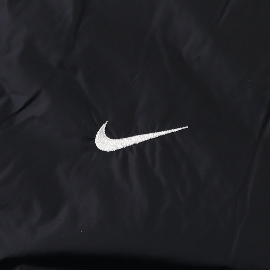 90'S Nike Nylon Varsity Jacket, Award Jacket, Men's Size L, Vintage Nylon black type Vintage Second Hand