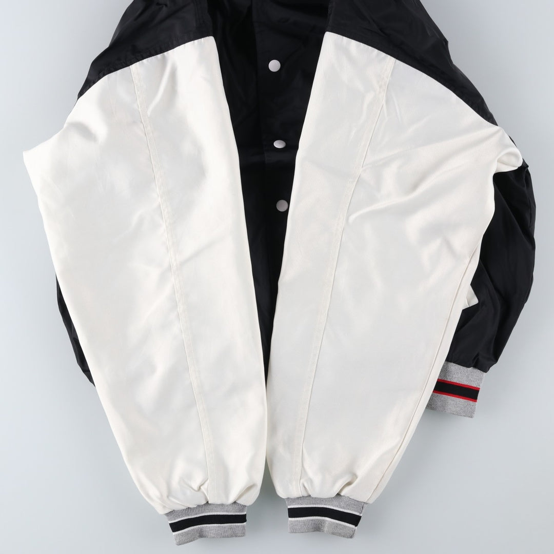 90'S Nike Nylon Varsity Jacket, Award Jacket, Men's Size L, Vintage Nylon black type Vintage Second Hand