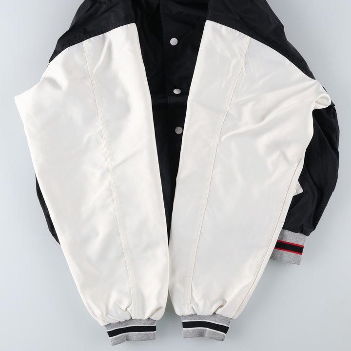 90'S Nike Nylon Varsity Jacket, Award Jacket, Men's Size L, Vintage Nylon black type Vintage Second Hand
