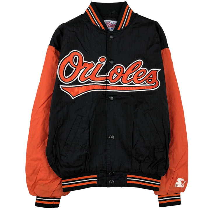 90'S Starter Baltimore Orioles Nylon Stadium Jacket, Men's Size Medium, Vintage Polyurethane Coated Nylon black type Vintage Second Hand