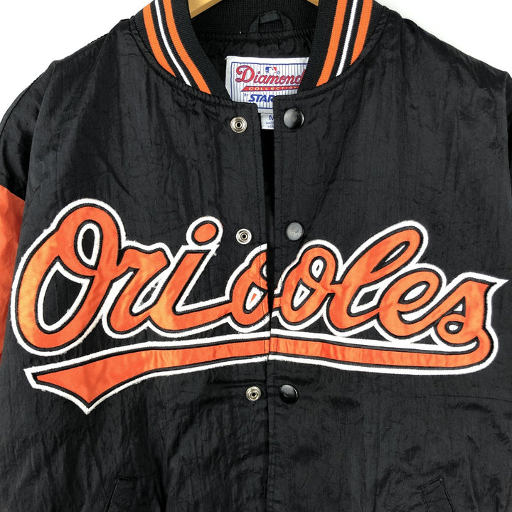 90'S Starter Baltimore Orioles Nylon Stadium Jacket, Men's Size Medium, Vintage Polyurethane Coated Nylon black type Vintage Second Hand