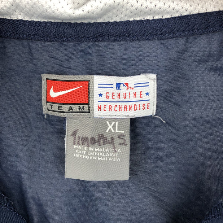 2000'S Nike Team MLB New York Yankees Half-Zip Hooded Warm-Up Pullover, Men's XL polyester navy blue type Vintage Second Hand