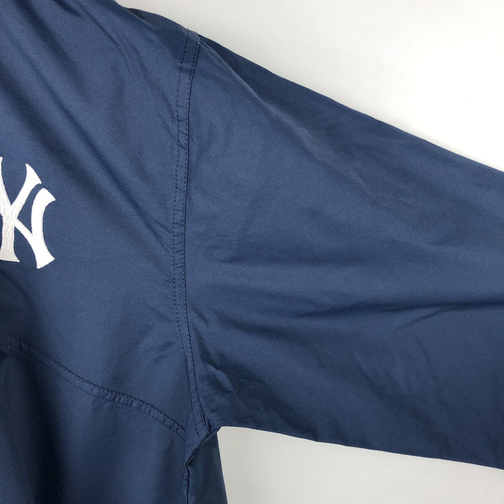 2000'S Nike Team MLB New York Yankees Half-Zip Hooded Warm-Up Pullover, Men's XL polyester navy blue type Vintage Second Hand