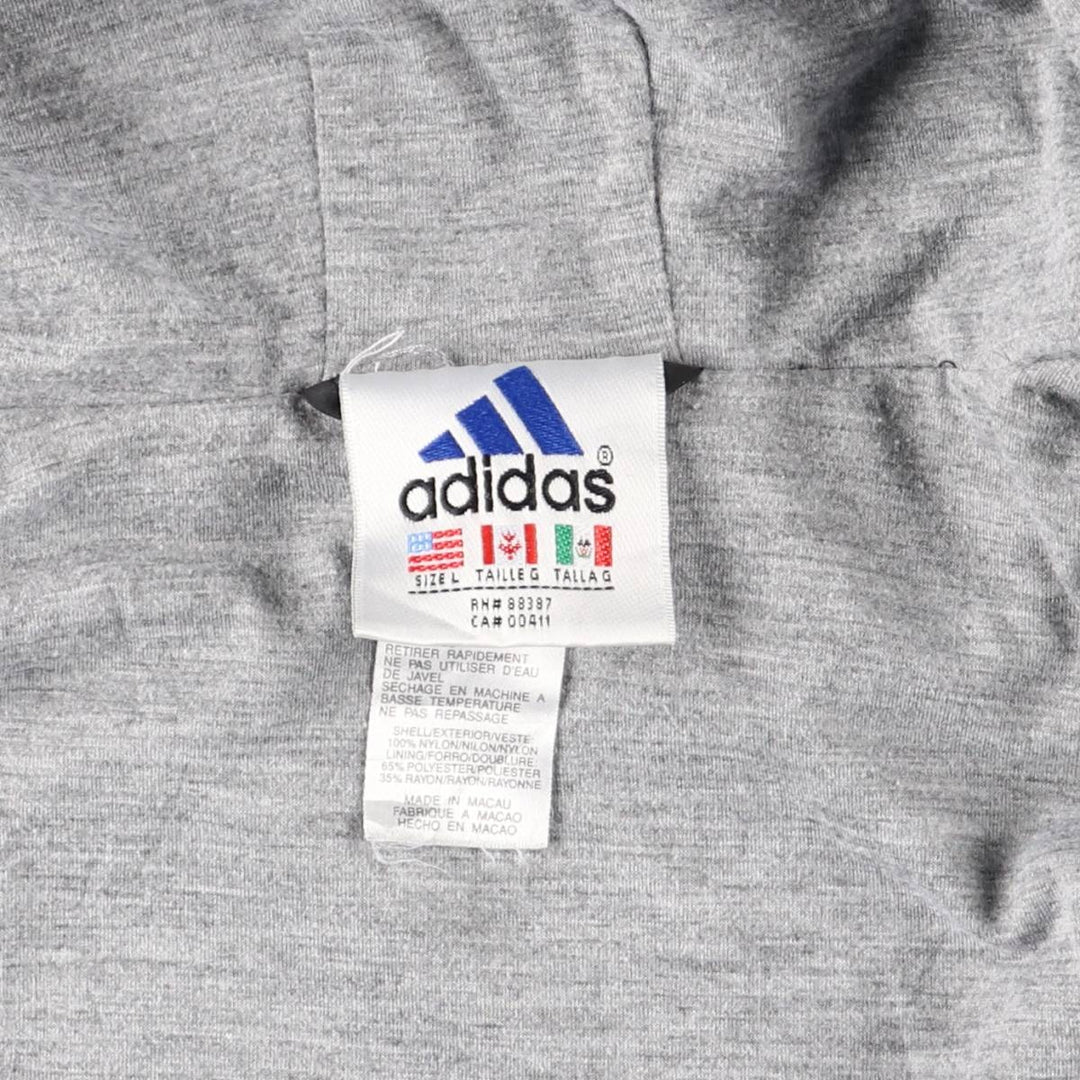 90s-00'S Adidas nylon hoodie, men's size L Nylon black type Vintage Second Hand