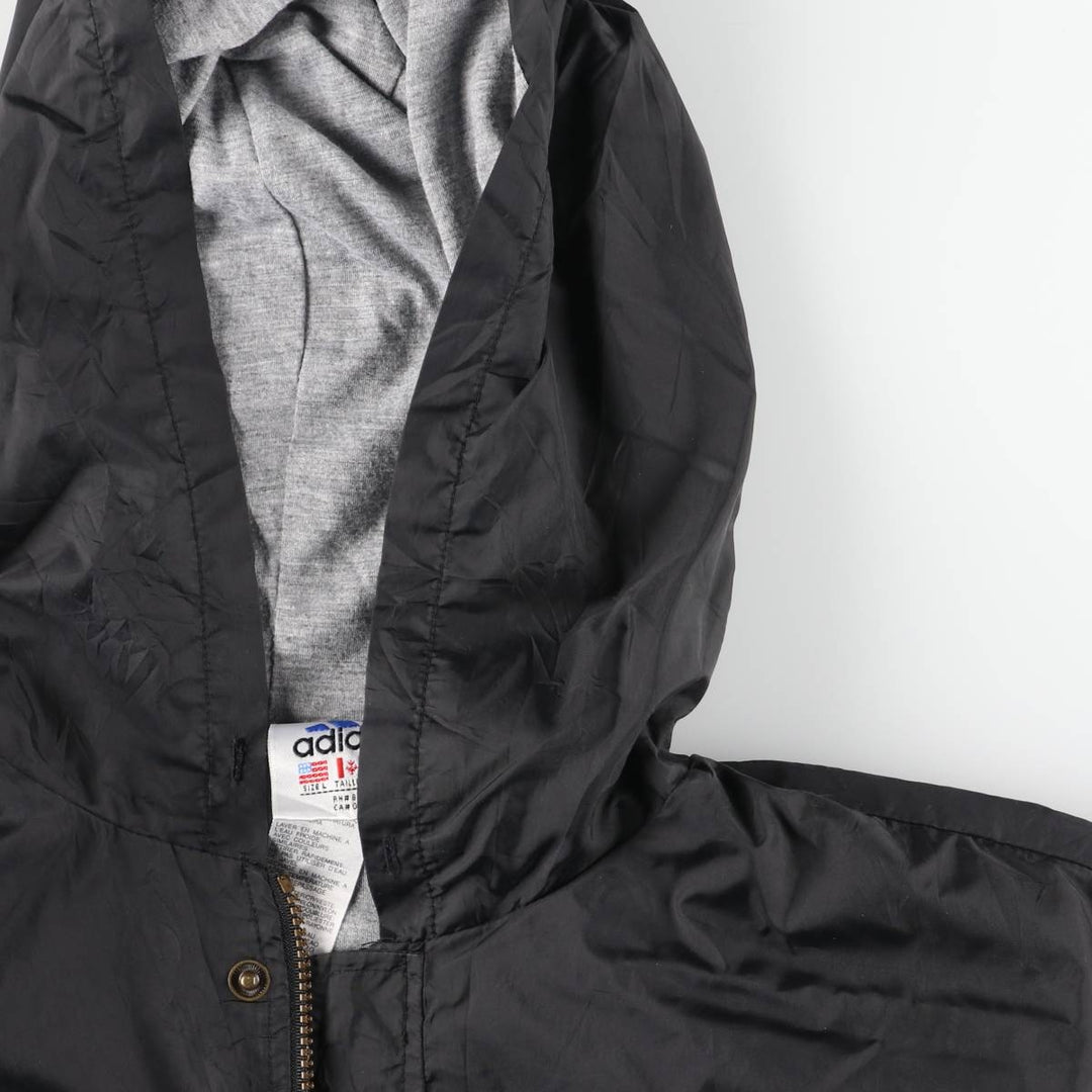 90s-00'S Adidas nylon hoodie, men's size L Nylon black type Vintage Second Hand