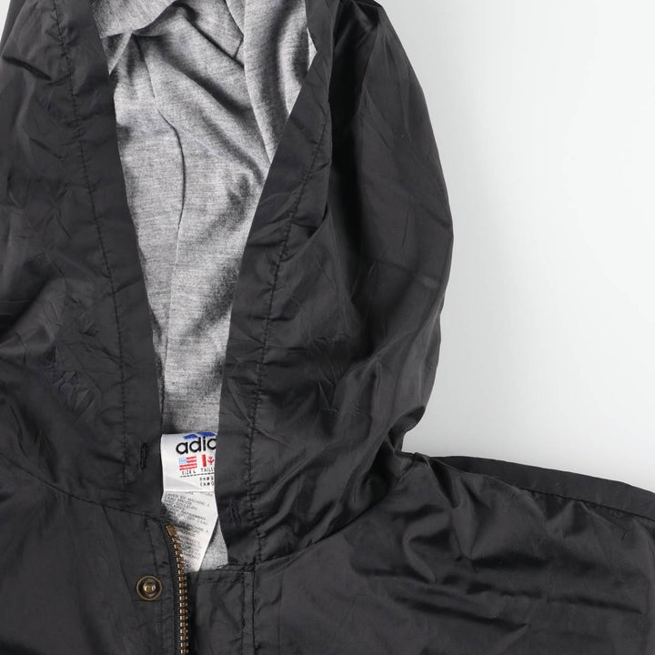 90s-00'S Adidas nylon hoodie, men's size L Nylon black type Vintage Second Hand