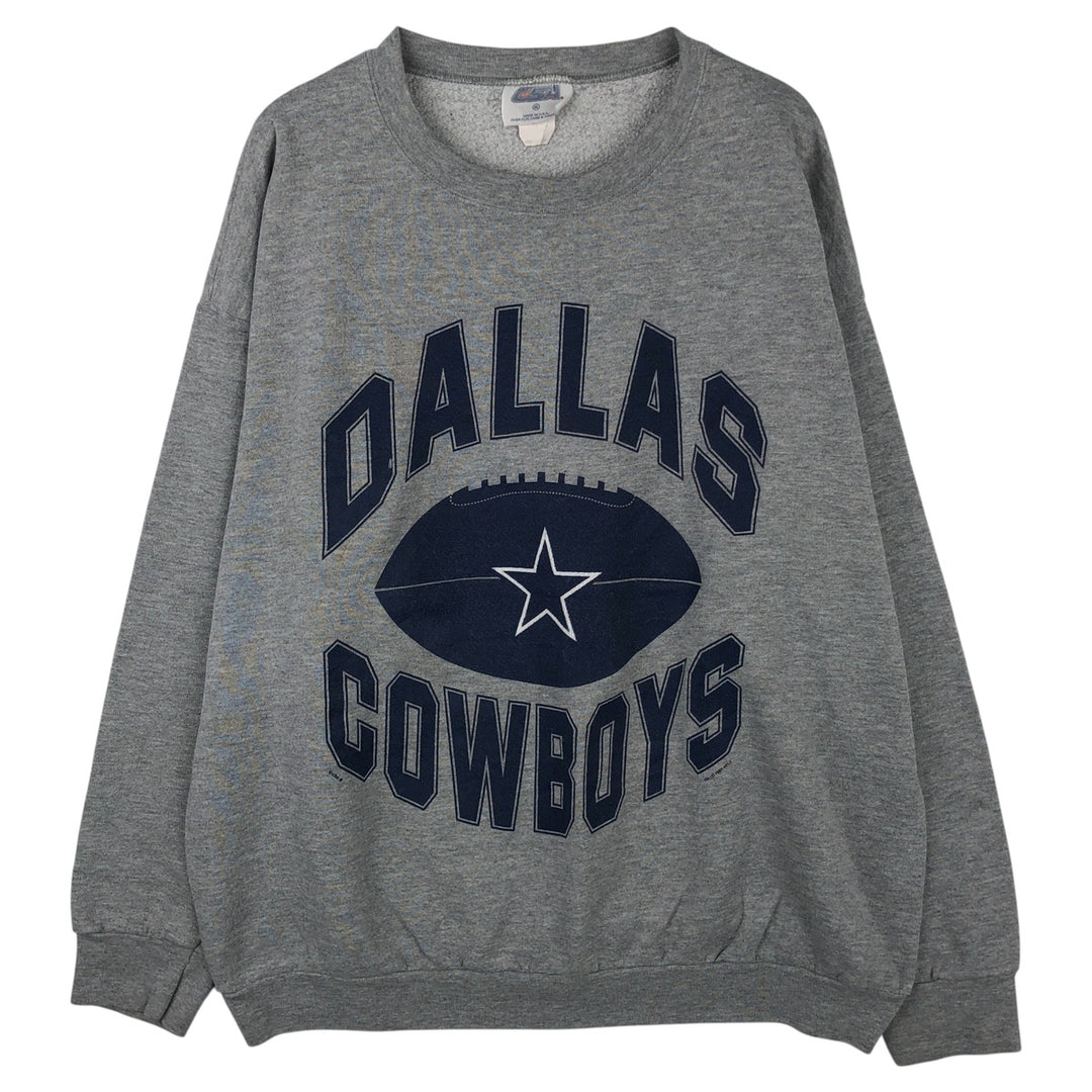 Vintage 90'S CSA Dallas Cowboys Print Sweatshirt, Made in USA, Men's Size XL cotton gray type Vintage Second Hand