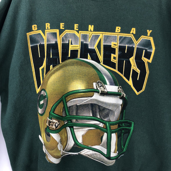 Vintage 90'S Lee SPORT NFL Green Bay Packers Print Sweatshirt, Made in USA, Men's Size XL cotton Green type dark green Vintage Second Hand