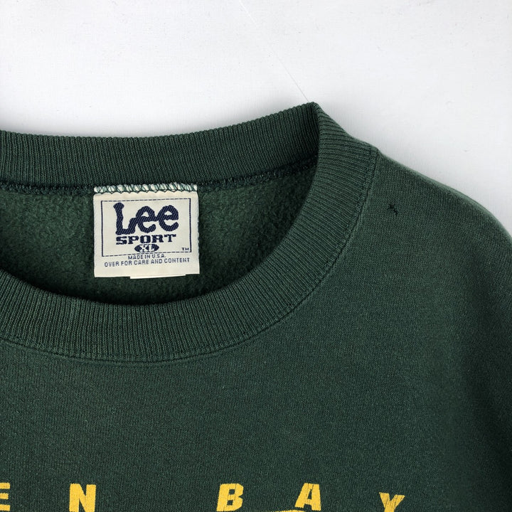 Vintage 90'S Lee SPORT NFL Green Bay Packers Print Sweatshirt, Made in USA, Men's Size XL cotton Green type dark green Vintage Second Hand