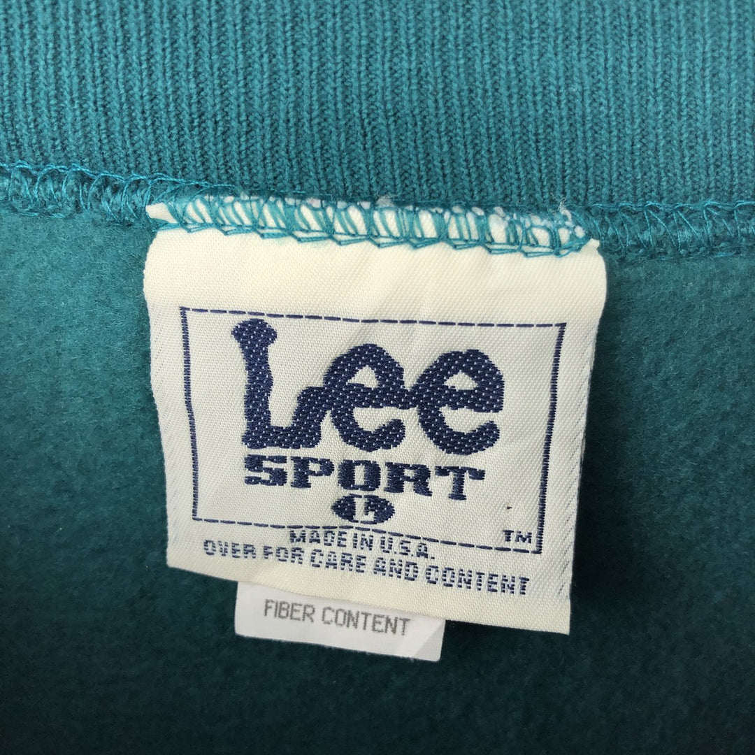 90'S Lee SPORT NFL Philadelphia Eagles Print Sweatshirt, Made in USA, Men's Size L cotton Emerald green Vintage Second Hand