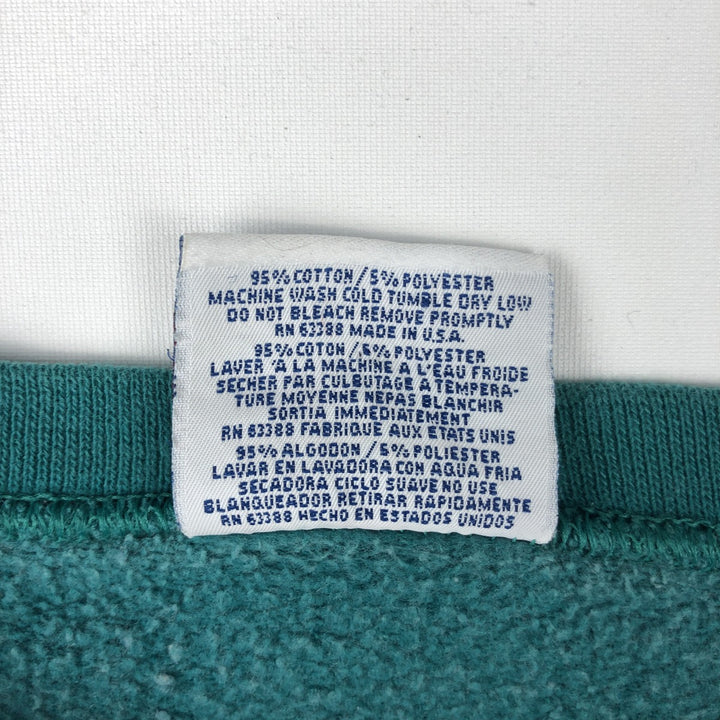 90'S ATHLETIC LOGO NFL Miami Dolphins Print Sweatshirt, Made in USA, Men's Size XL cotton Emerald green Vintage Second Hand