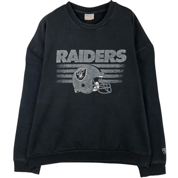 NFL LAS VEGAS RAIDERS Print Sweatshirt, Men's XXL cotton black type Vintage Second Hand