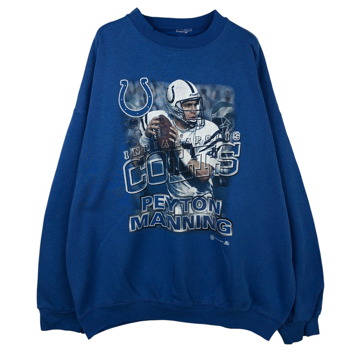 2000'S NFL Indianapolis Colts Print Sweatshirt, Men's XXL unclear blue type Vintage Second Hand