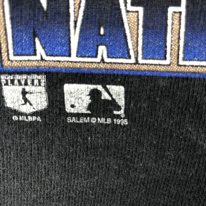 90'S SALEM Atlanta Braves/Cleveland Indians Print Sweatshirt, Men's Size XL cotton black type Vintage Second Hand