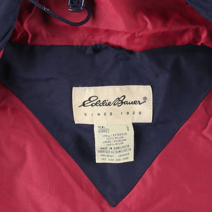Eddie Bauer Mountain Parka Shell Jacket, Men's Size L Nylon navy blue type Vintage Second Hand