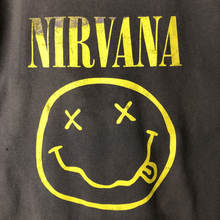 NIRVANA Nirvana Band T-shirt, Band T, Men's L size cotton Charcoal Vintage Second Hand