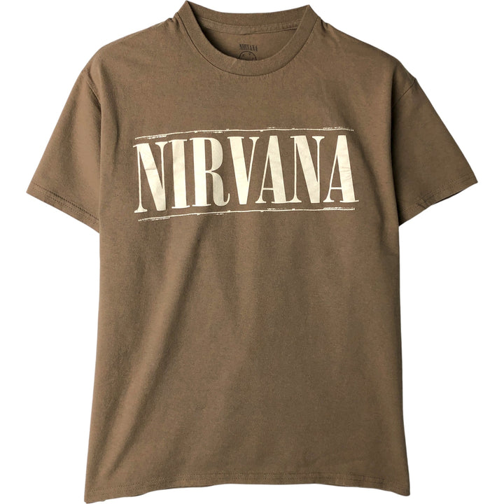 NIRVANA Nirvana Band T-shirt, Band T, Men's M size cotton brown type Vintage Second Hand