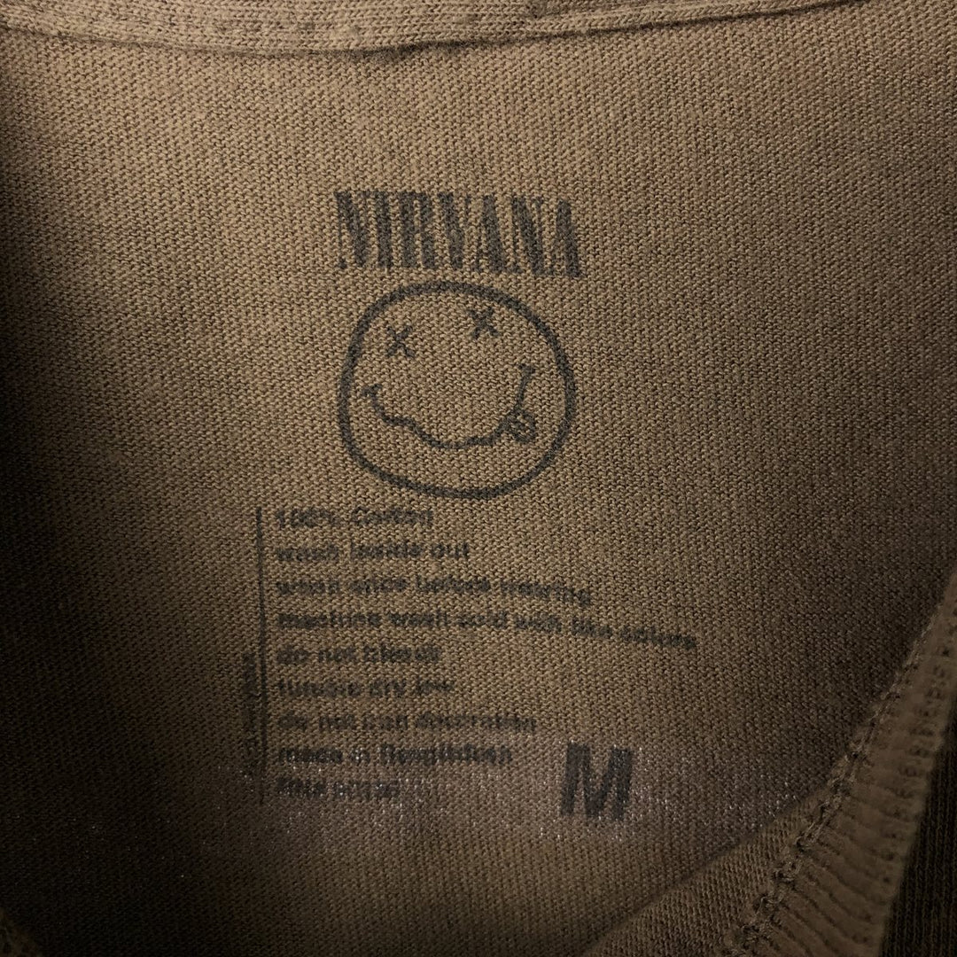NIRVANA Nirvana Band T-shirt, Band T, Men's M size cotton brown type Vintage Second Hand