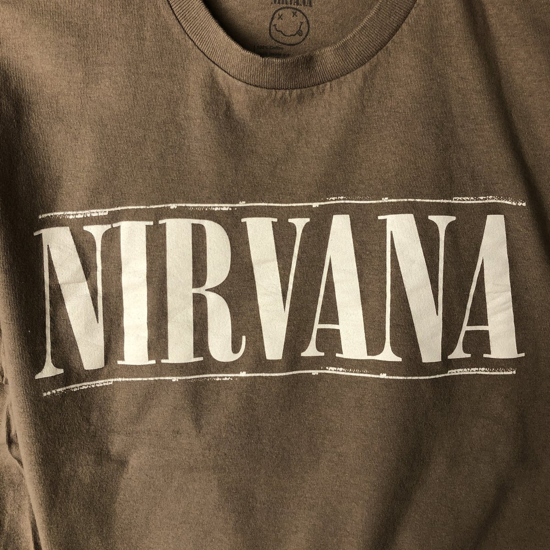 NIRVANA Nirvana Band T-shirt, Band T, Men's M size cotton brown type Vintage Second Hand