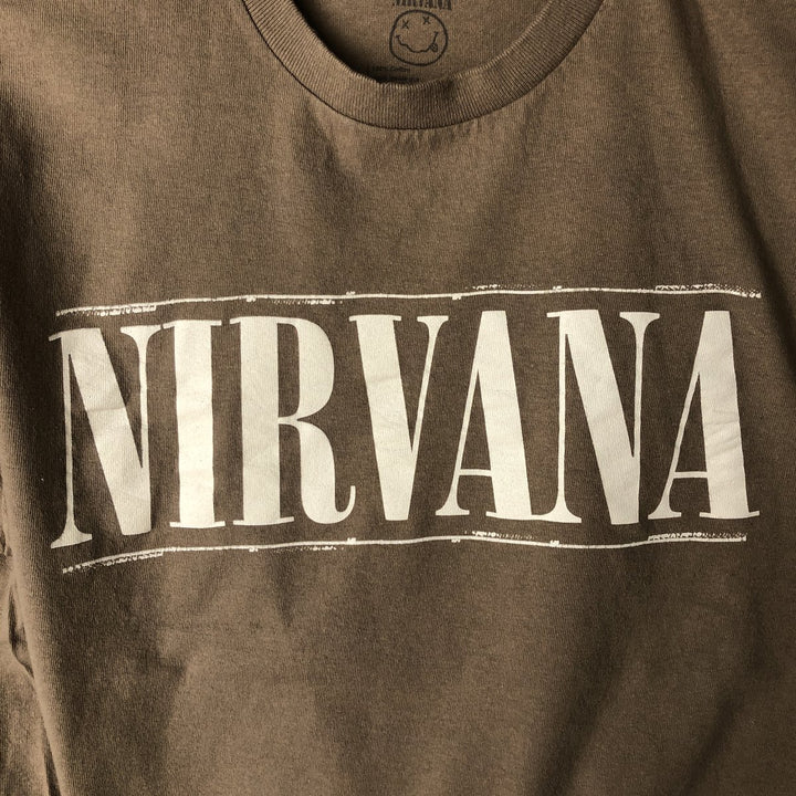 NIRVANA Nirvana Band T-shirt, Band T, Men's M size cotton brown type Vintage Second Hand