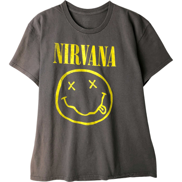 NIRVANA Nirvana Band T-shirt, Band T, Men's L size unclear Charcoal Vintage Second Hand