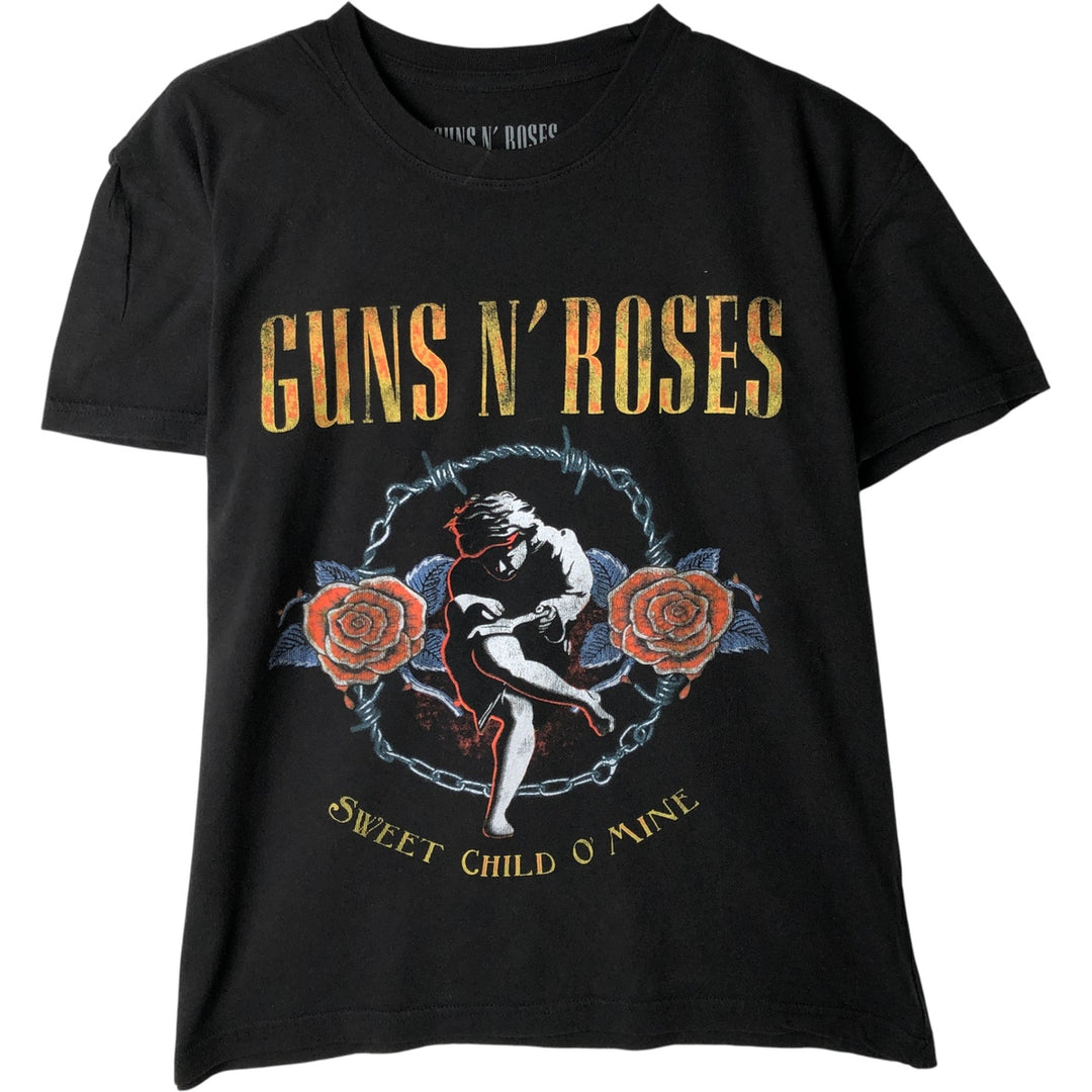 GUNS N' ROSES Guns N' Roses Band T-shirt Band Tee Men's M size cotton black type Vintage Second Hand