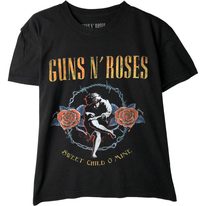 GUNS N' ROSES Guns N' Roses Band T-shirt Band Tee Men's M size cotton black type Vintage Second Hand