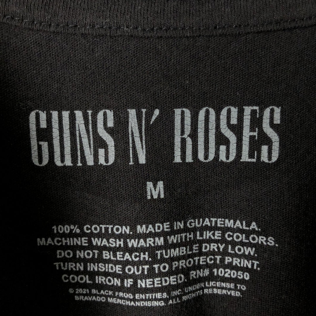 GUNS N' ROSES Guns N' Roses Band T-shirt Band Tee Men's M size cotton black type Vintage Second Hand