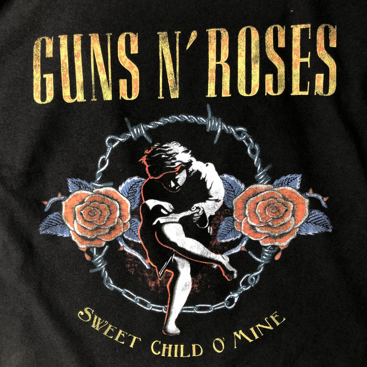 GUNS N' ROSES Guns N' Roses Band T-shirt Band Tee Men's M size cotton black type Vintage Second Hand