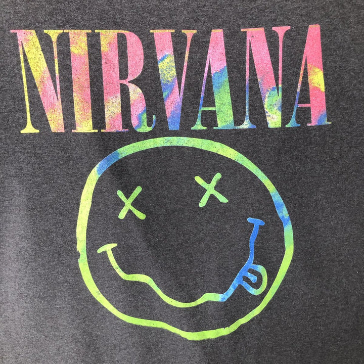 NIRVANA Nirvana Band T-shirt, Band T, Men's L size unclear black type Vintage Second Hand