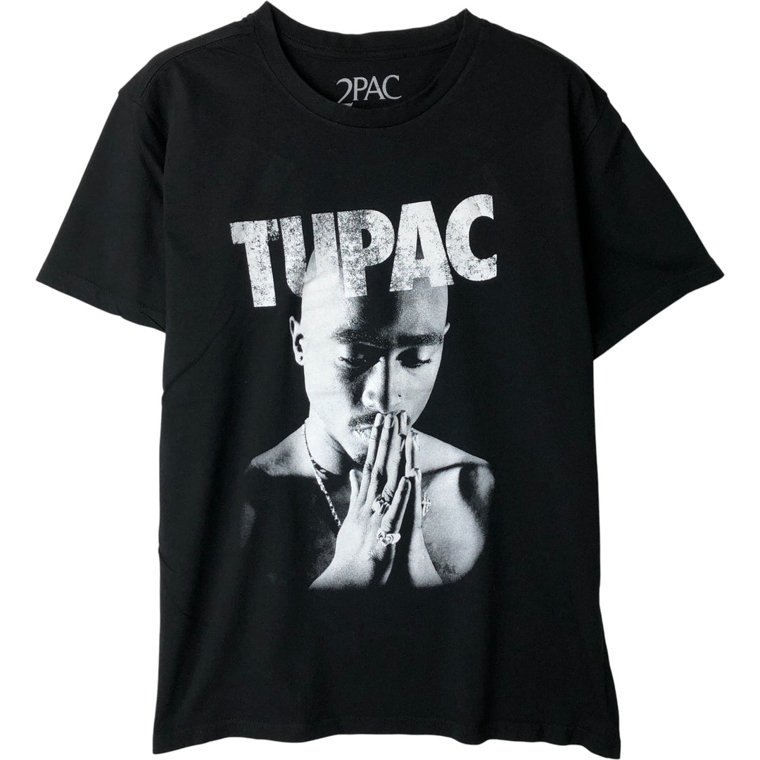 2pac Rap T-shirt, Men's L size cotton black type Vintage Second Hand