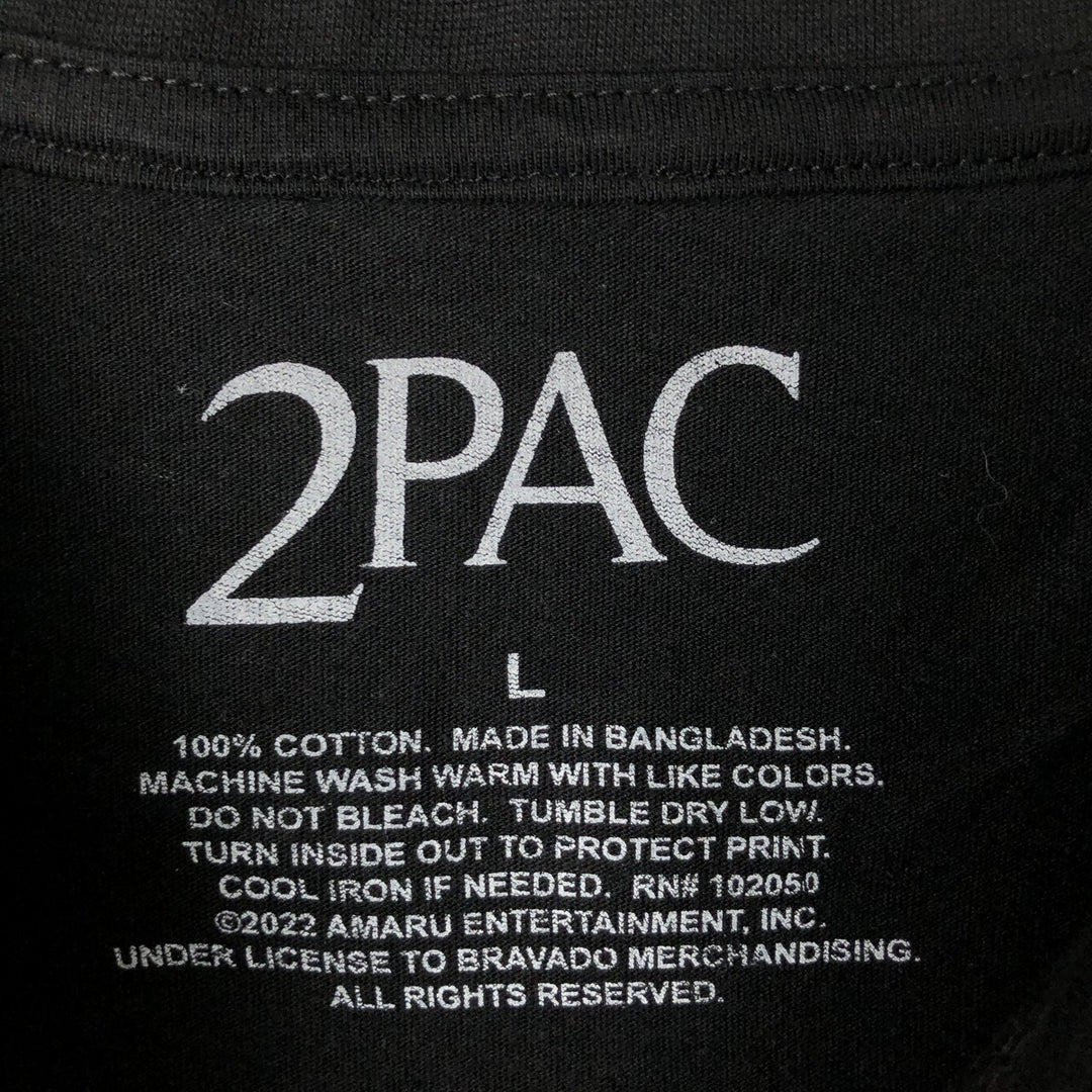 2pac Rap T-shirt, Men's L size cotton black type Vintage Second Hand