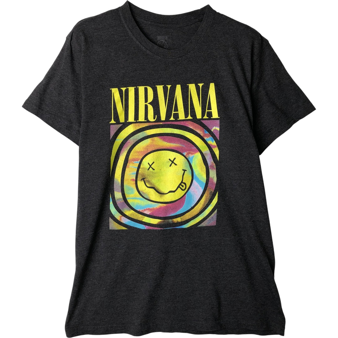NIRVANA Nirvana Band T-shirt, Band T, Men's XL size unclear black type Vintage Second Hand