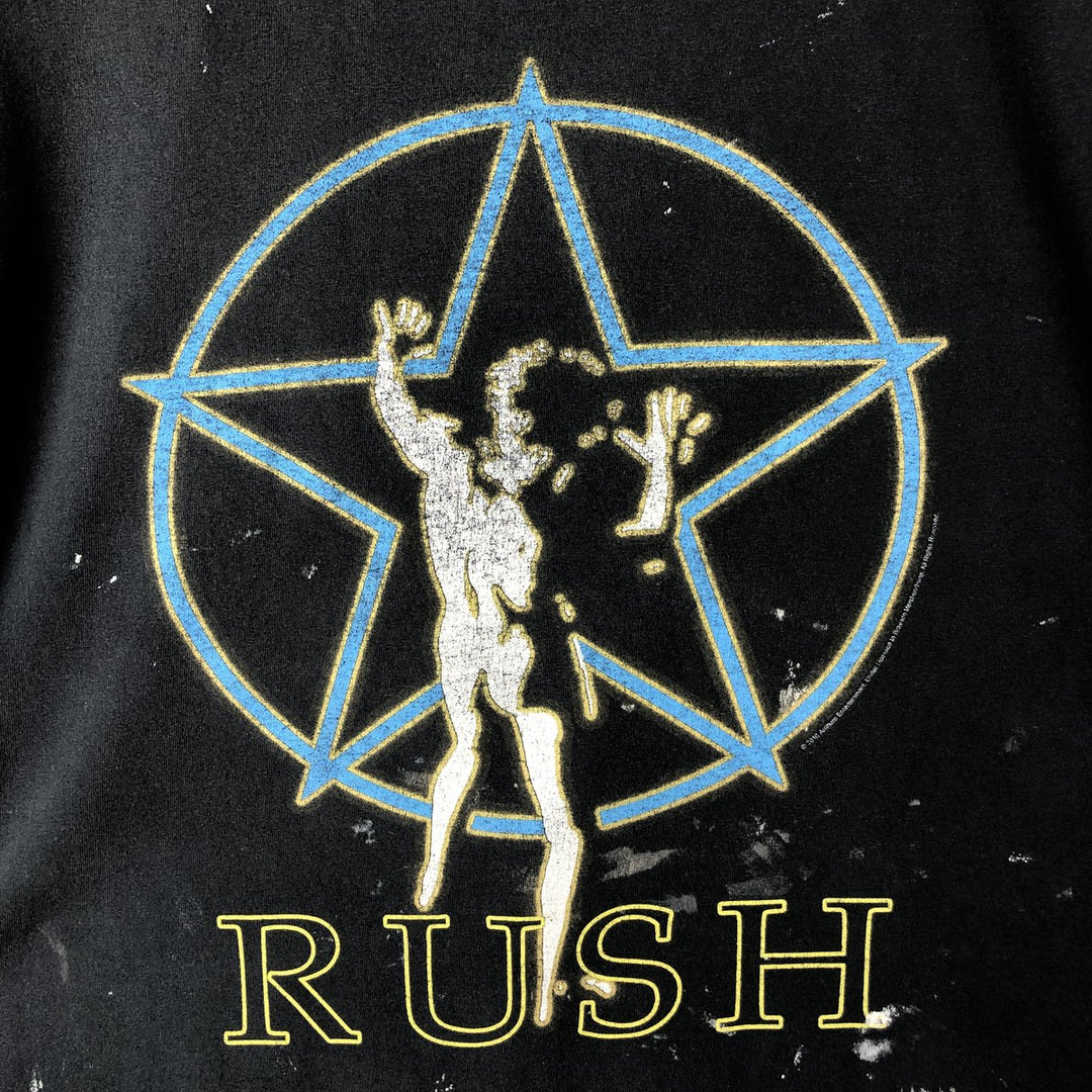 RUSH Rush Paint Band T-Shirt, Men's Size L unclear black type Vintage Second Hand