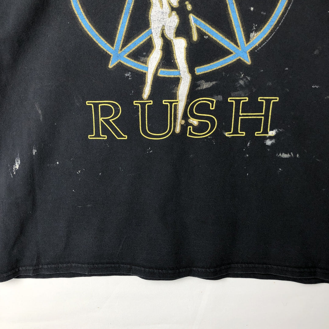 RUSH Rush Paint Band T-Shirt, Men's Size L unclear black type Vintage Second Hand