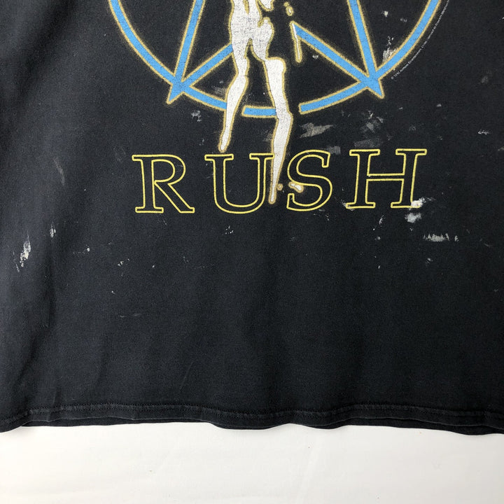 RUSH Rush Paint Band T-Shirt, Men's Size L unclear black type Vintage Second Hand