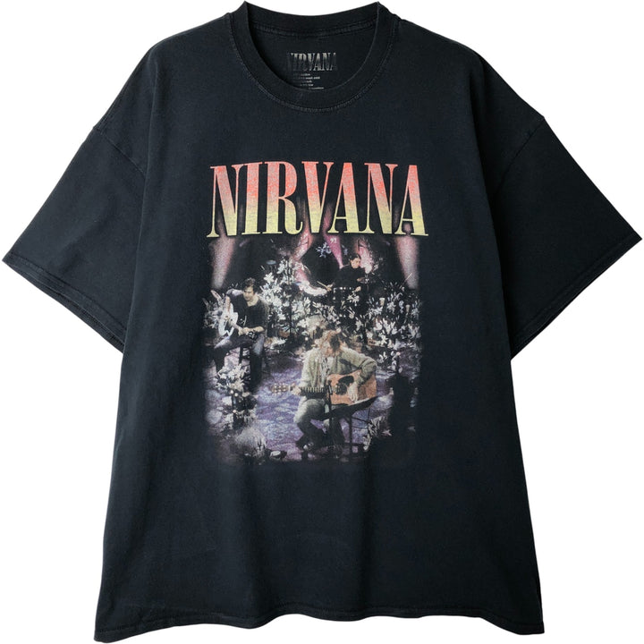 NIRVANA Nirvana Band T-shirt, Band T, Men's L size cotton black type Vintage Second Hand