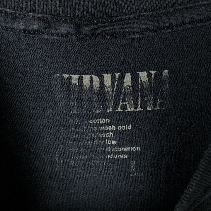 NIRVANA Nirvana Band T-shirt, Band T, Men's L size cotton black type Vintage Second Hand