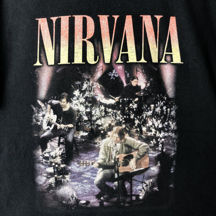 NIRVANA Nirvana Band T-shirt, Band T, Men's L size cotton black type Vintage Second Hand