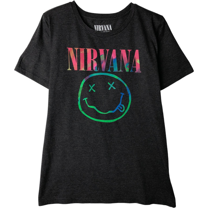 NIRVANA Nirvana Band T-shirt, Band T, Men's XL size cotton black type Vintage Second Hand