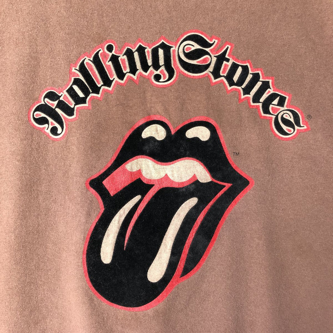 2000'S Authentic Rockware Rolling Stones Flock Print Band T-Shirt, Men's Size XL cotton brown type Vintage Second Hand